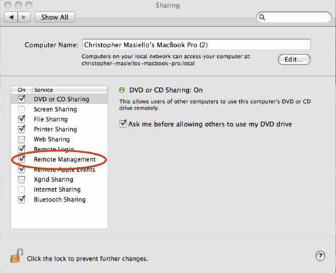 Enable VNC Server on Mac