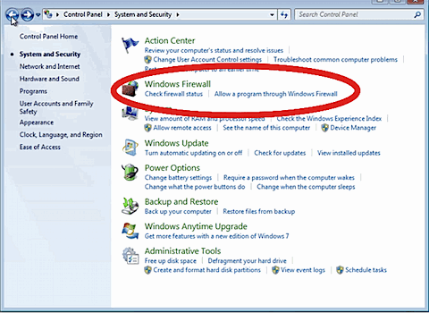 turn on windows firewall